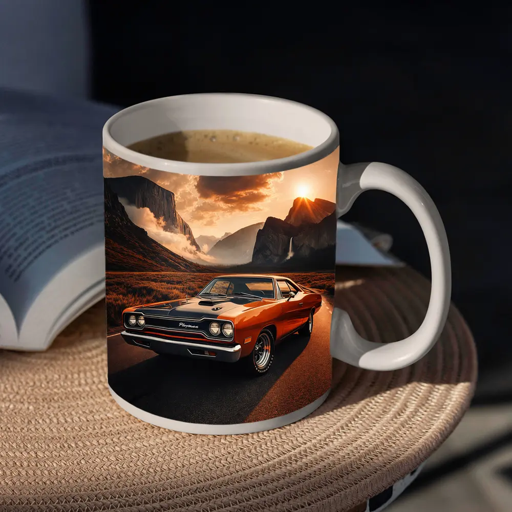 Plymouth Road Runner Classic Muscle Mountain Sunset – Mugs