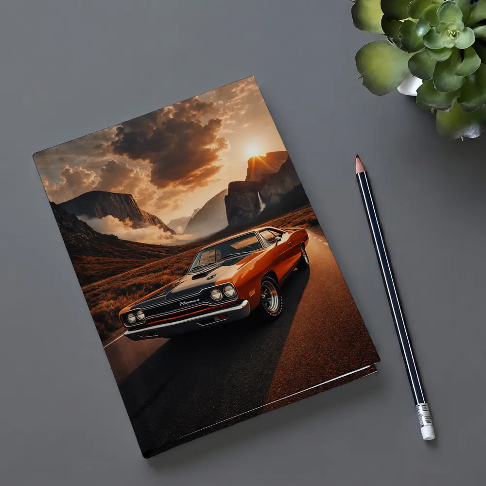 Plymouth Road Runner Classic Muscle Mountain Sunset – Notebooks