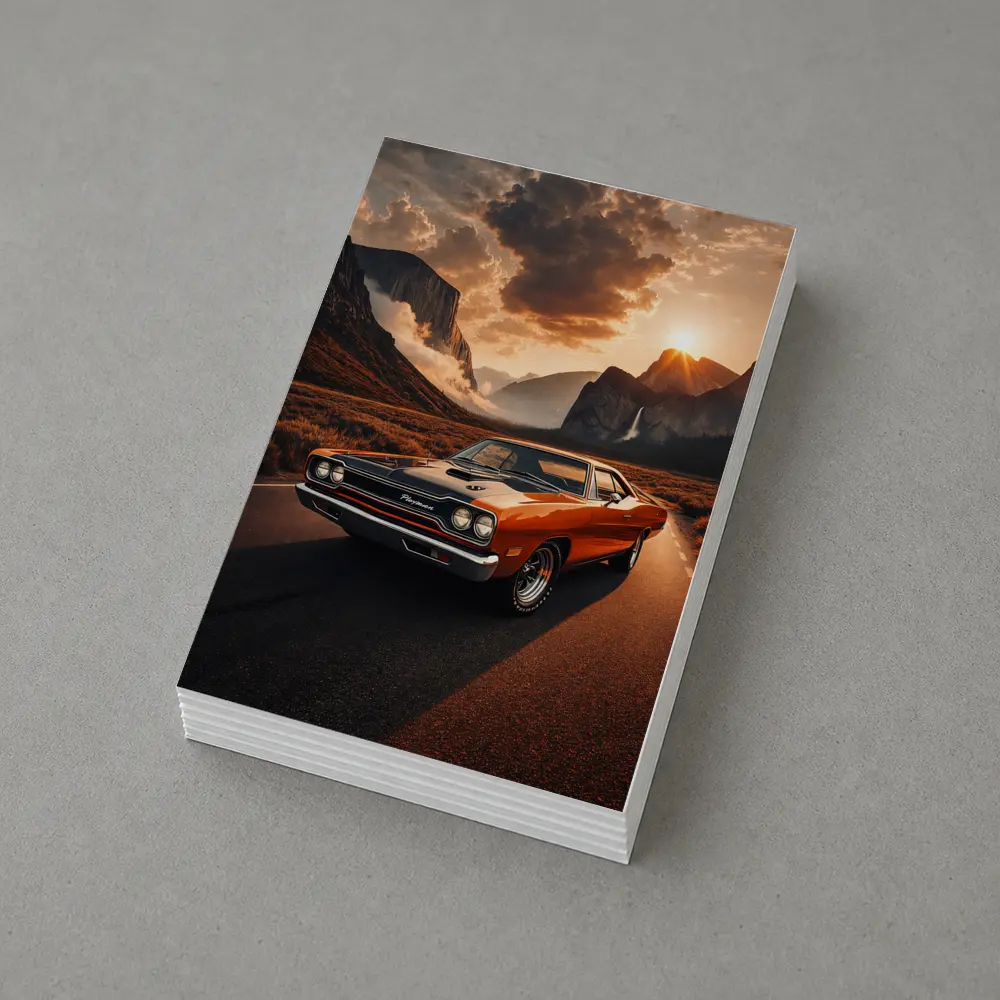 Plymouth Road Runner Classic Muscle Mountain Sunset – Postcards