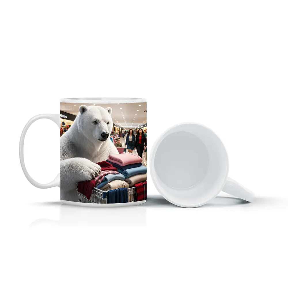 Polar Bear Shopping Cart Fashion Mall – Mugs