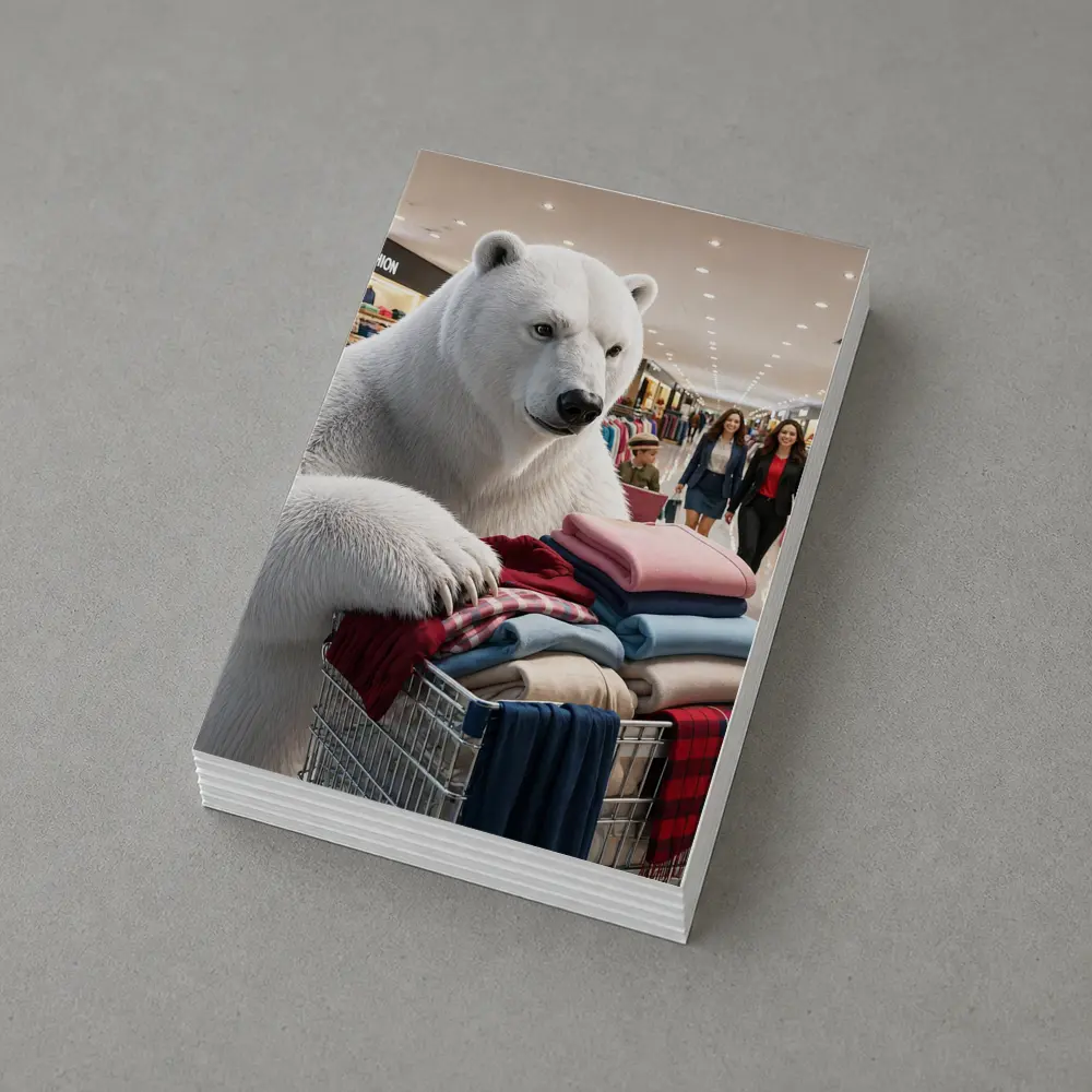Polar Bear Shopping Cart Fashion Mall – Postcards