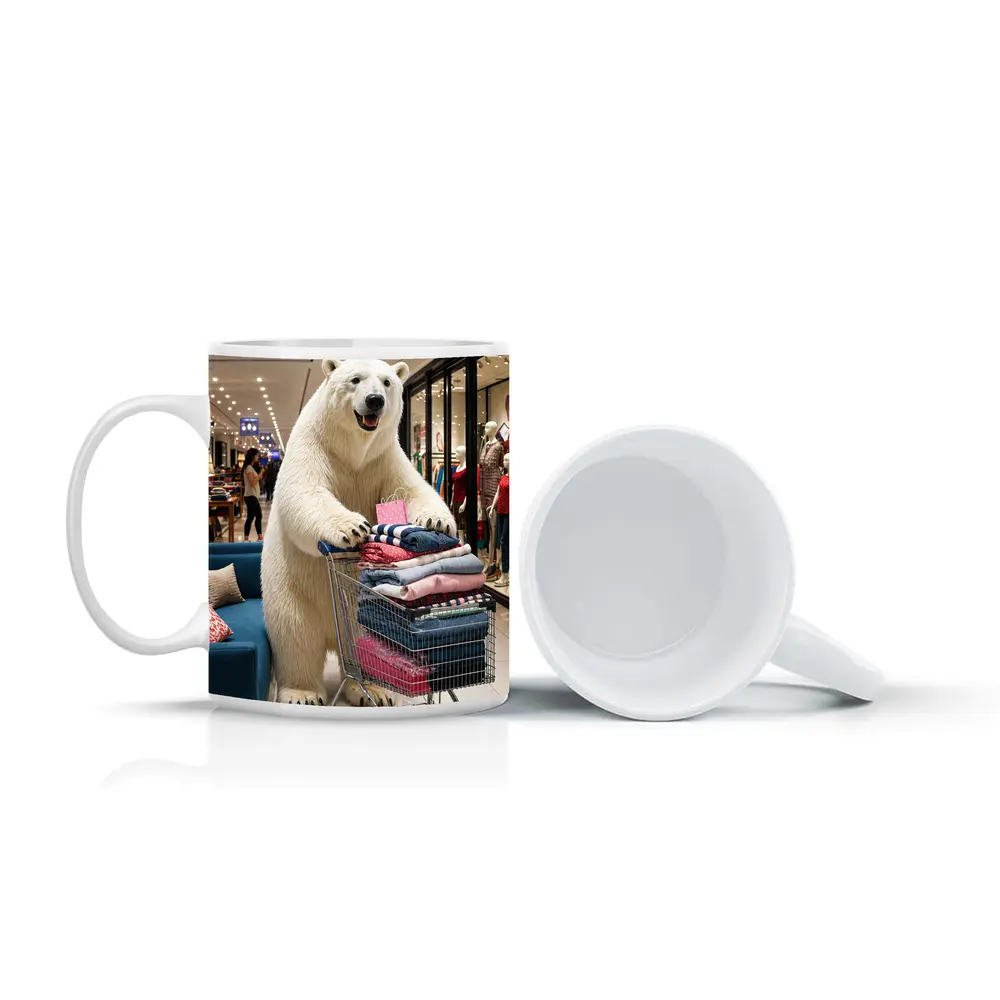 Polar Bear Shopping Cart Fashion Mall – Mugs