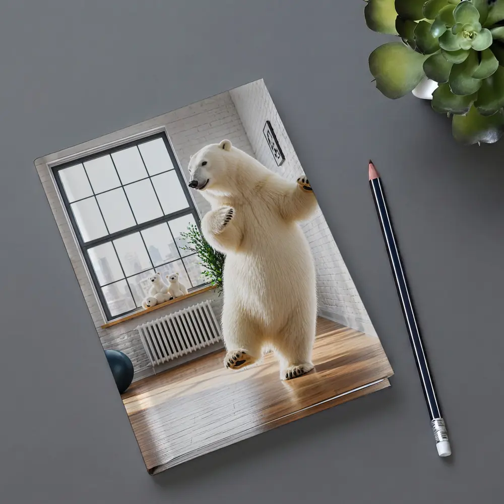 Polar Bear Dancing in Modern Studio Interior – Notebooks