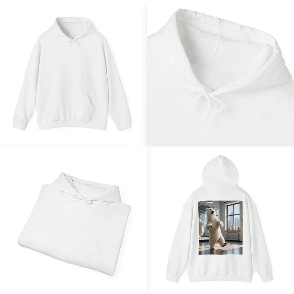 Polar Bear Dancing in Bright Studio – Hoodies