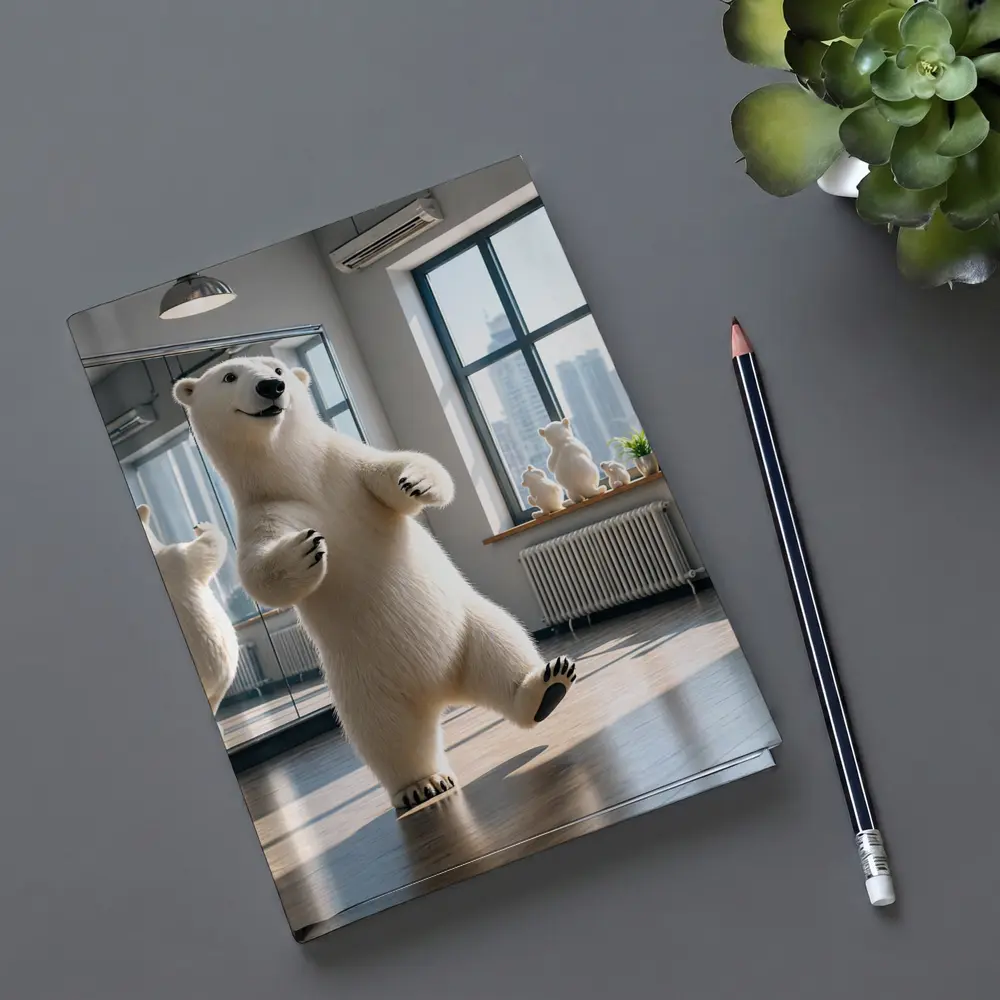 Polar Bear Dancing in Bright Studio – Notebooks