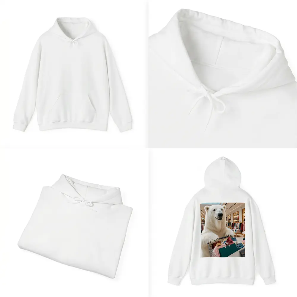 Polar Bear Shopping in Clothing Store – Hoodies