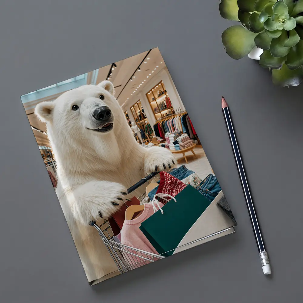 Polar Bear Shopping in Clothing Store – Notebooks