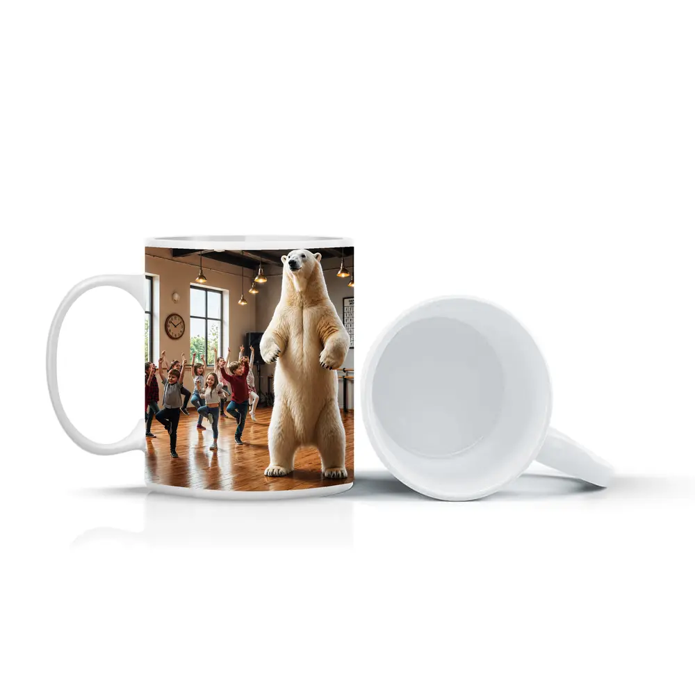 Polar Bear Dancing With Kids In Studio – Mugs