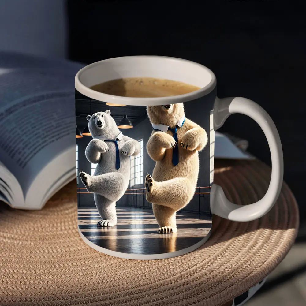 Polar Bears Dancing in Ballet Studio – Mugs