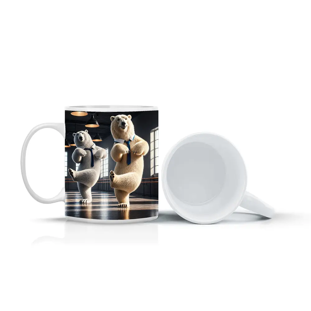 Polar Bears Dancing in Ballet Studio – Mugs