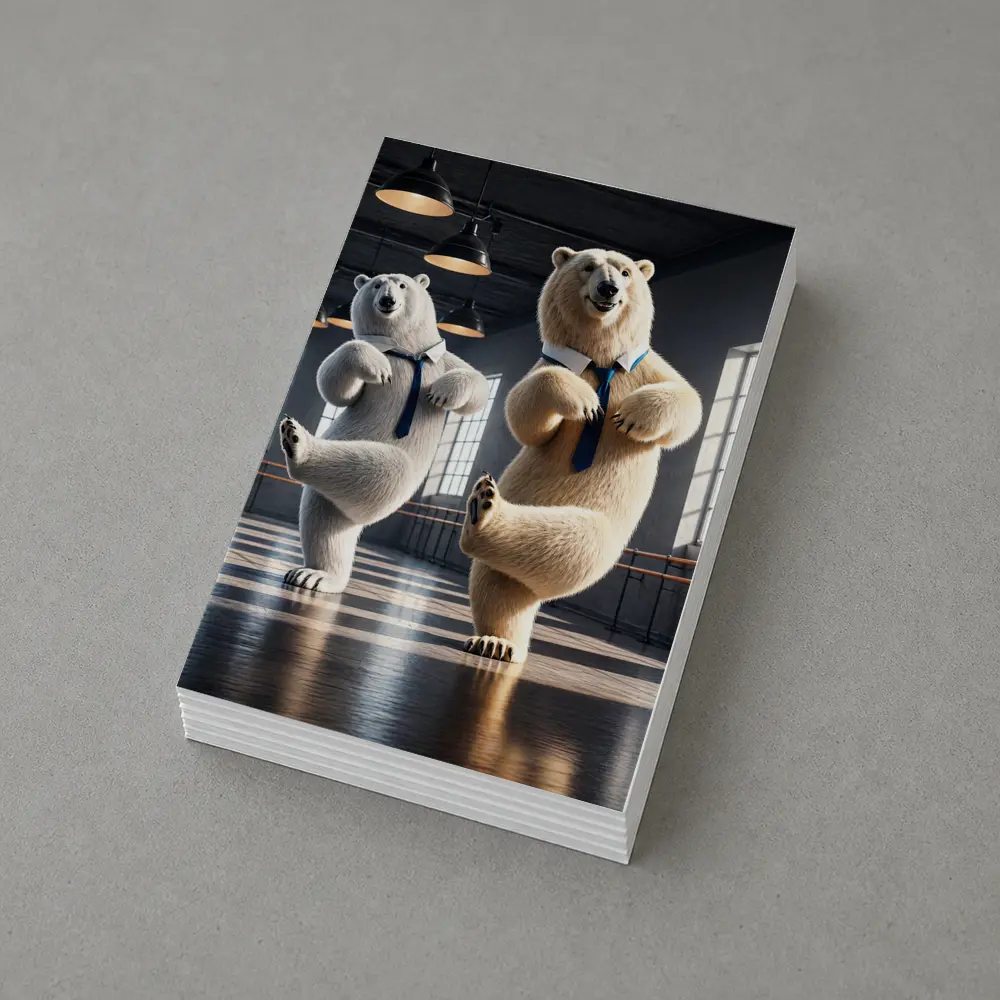Polar Bears Dancing in Ballet Studio – Postcards