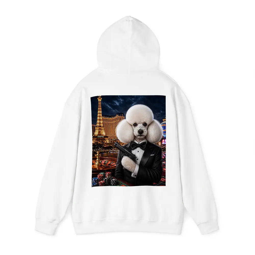 White Poodle Secret Agent Las Vegas Casino – Hoodies