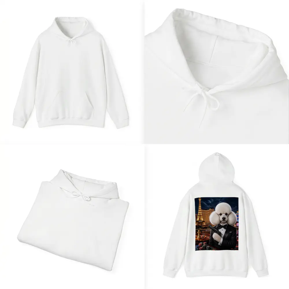 White Poodle Secret Agent Las Vegas Casino – Hoodies