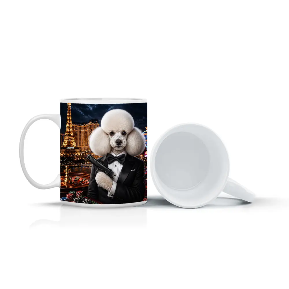 White Poodle Secret Agent Las Vegas Casino – Mugs