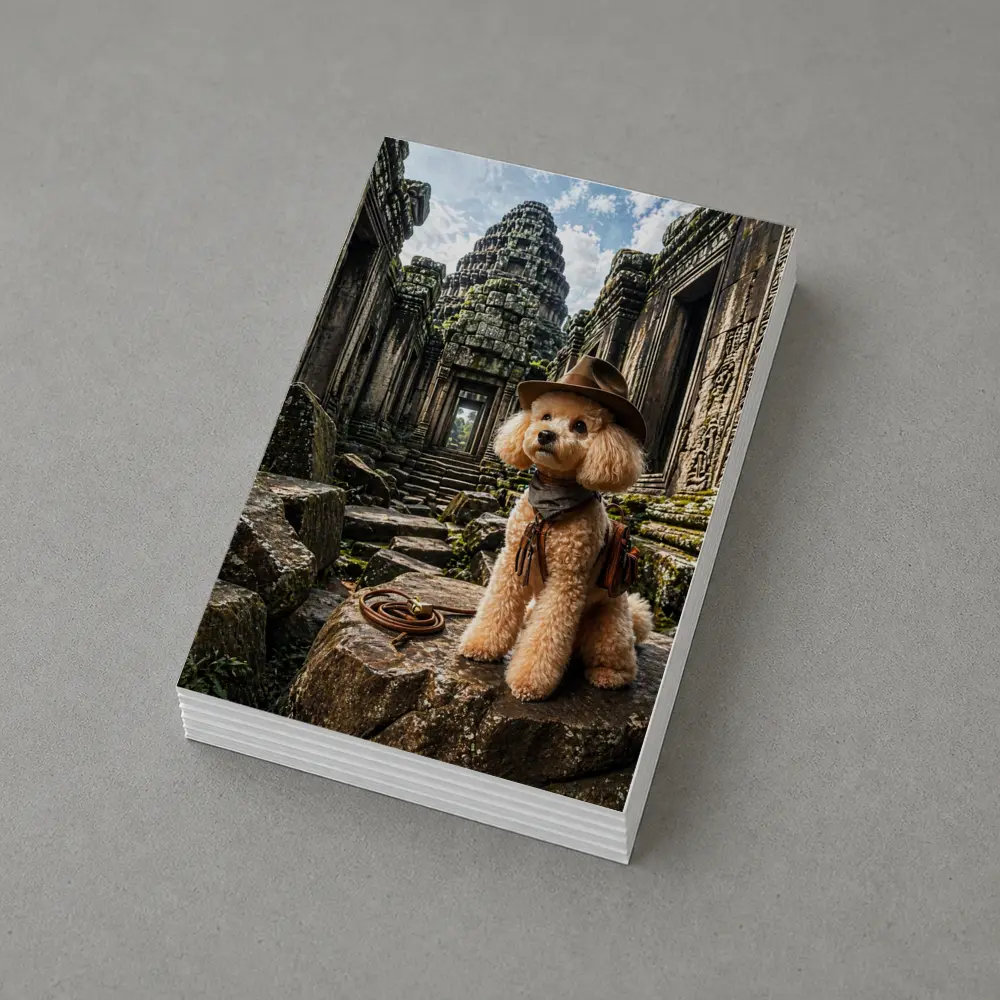 Poodle Adventurer Explorer Ancient Temple Ruins – Postcards