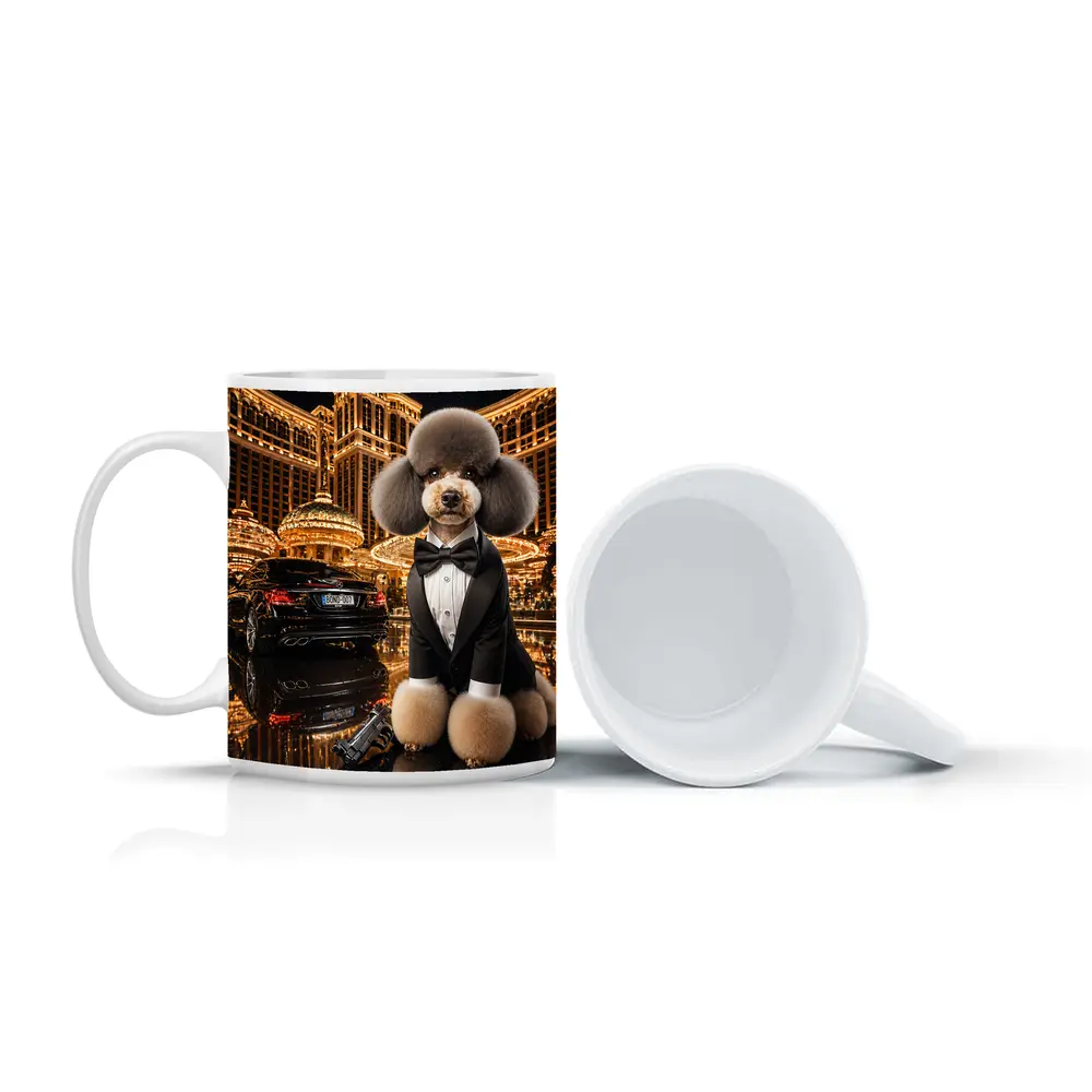 Poodle Tuxedo Spy Las Vegas Casino Night – Mugs