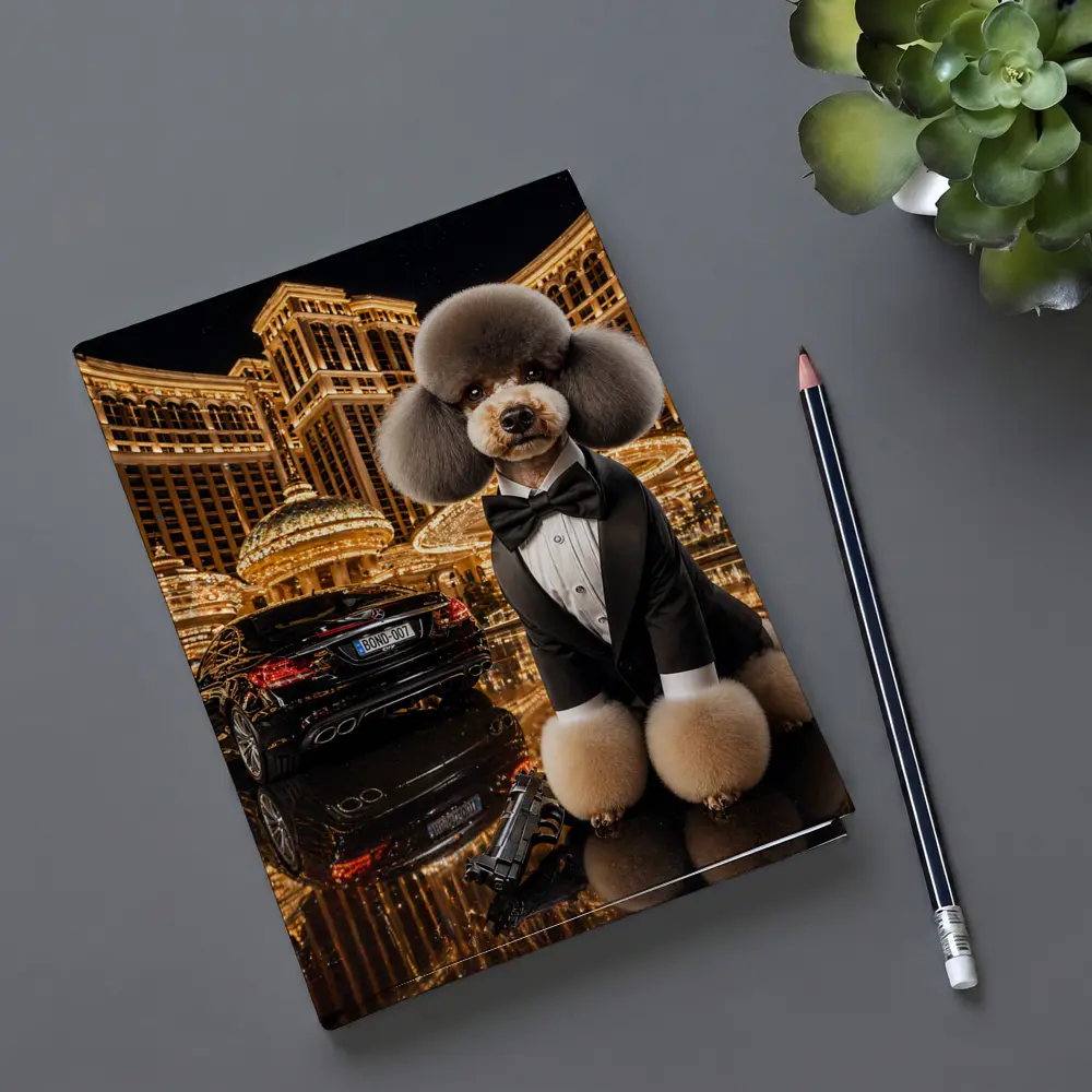 Poodle Tuxedo Spy Las Vegas Casino Night – Notebooks