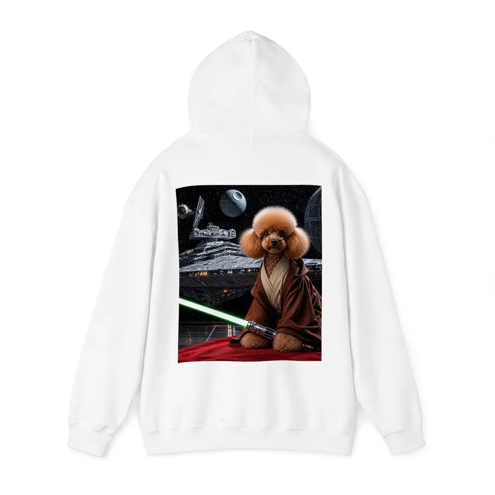 Poodle Jedi with Lightsaber in Space – Hoodies