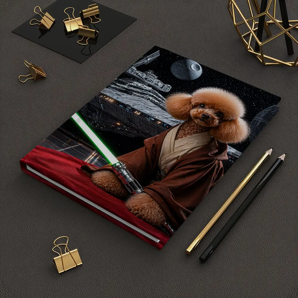 Poodle Jedi with Lightsaber in Space – Notebooks
