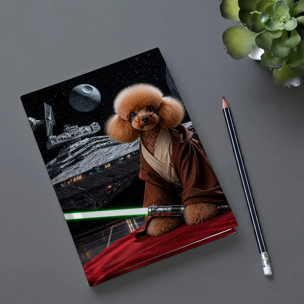 Poodle Jedi with Lightsaber in Space – Notebooks