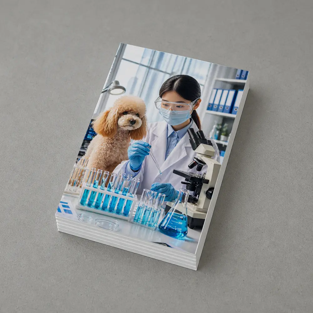 Poodle Scientist Conducting Lab Experiment – Postcards