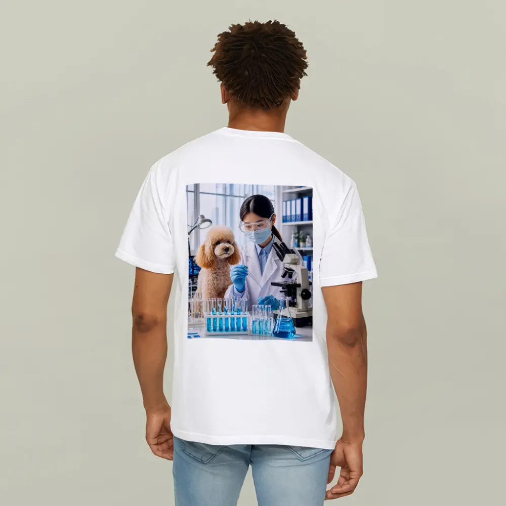 Poodle Scientist Conducting Lab Experiment – T-Shirts