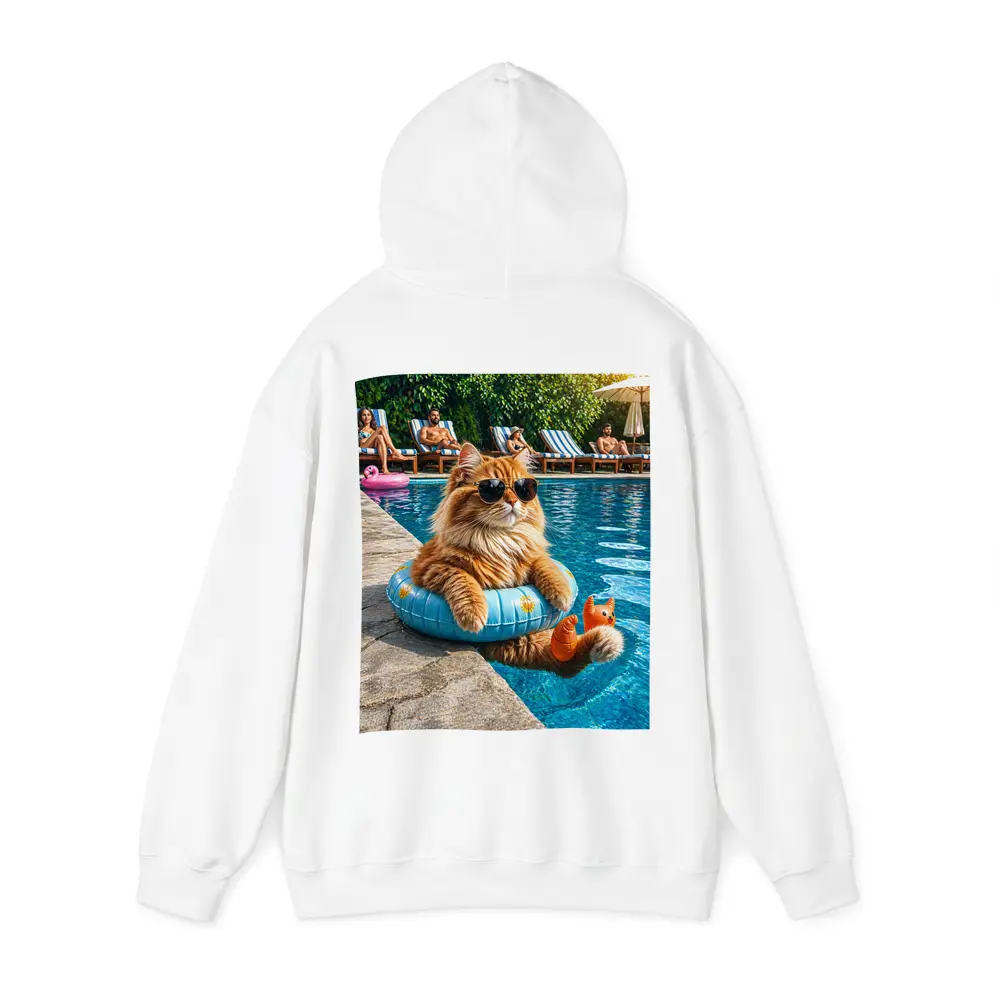 Orange Cat Sunglasses Pool Float Summer – Hoodies