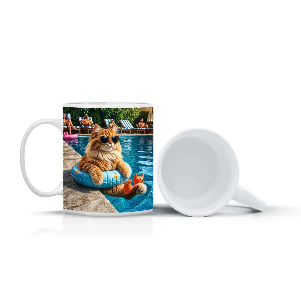 Orange Cat Sunglasses Pool Float Summer – Mugs