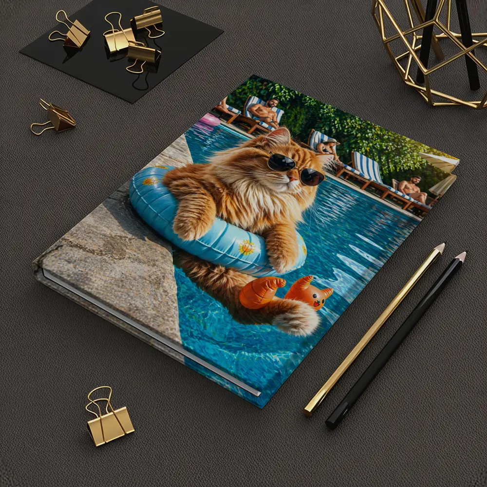 Orange Cat Sunglasses Pool Float Summer – Notebooks