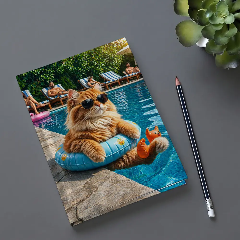 Orange Cat Sunglasses Pool Float Summer – Notebooks