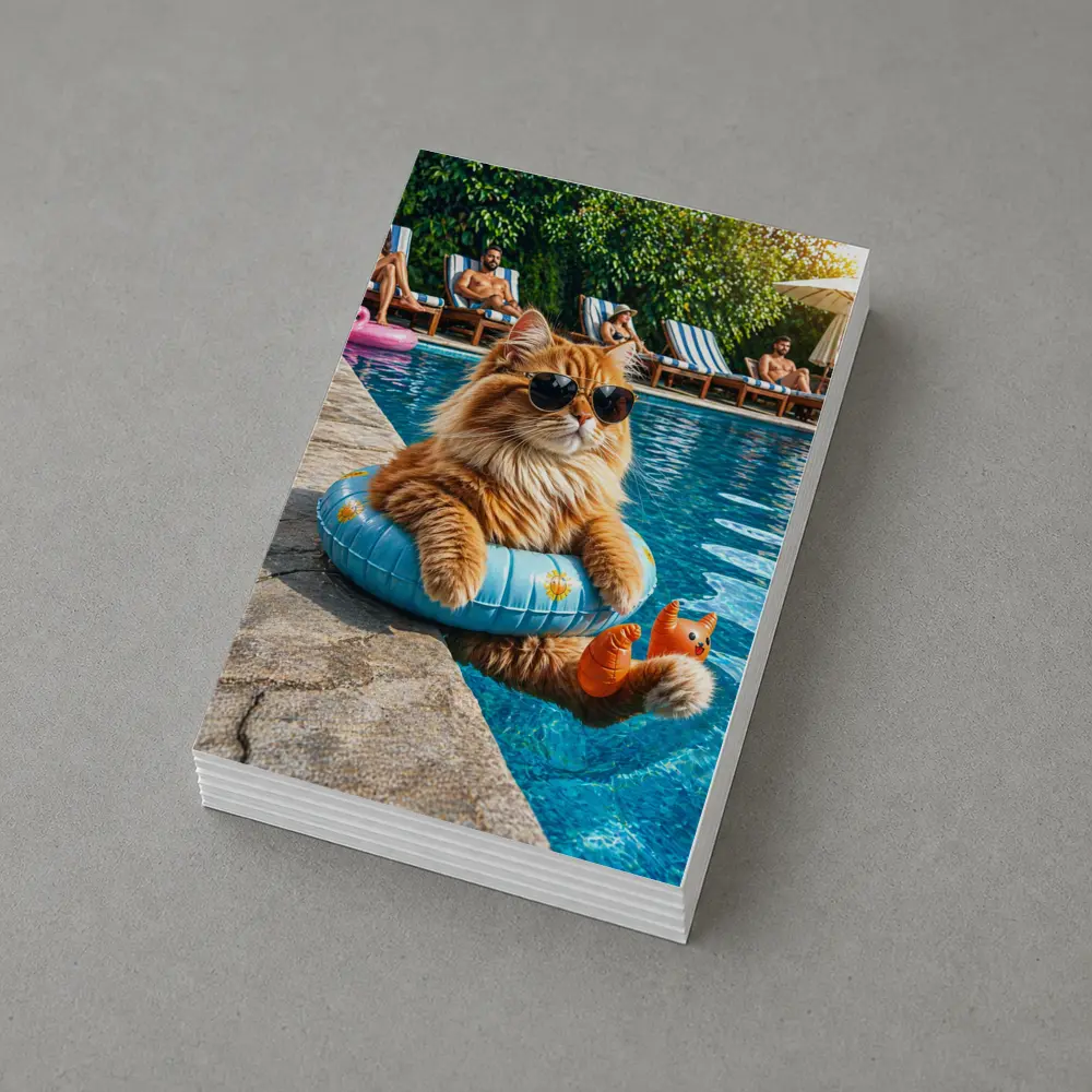 Orange Cat Sunglasses Pool Float Summer – Postcards