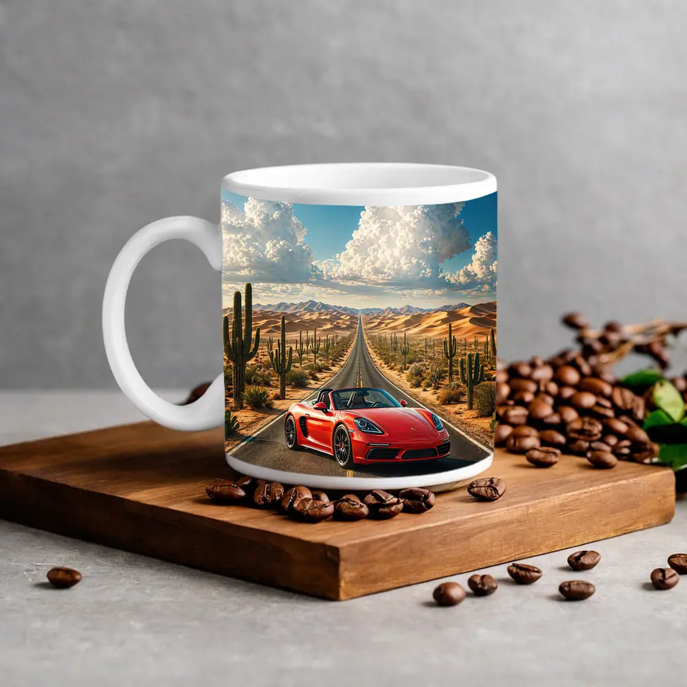 Porsche 718 Boxster Red Desert Road – Mugs