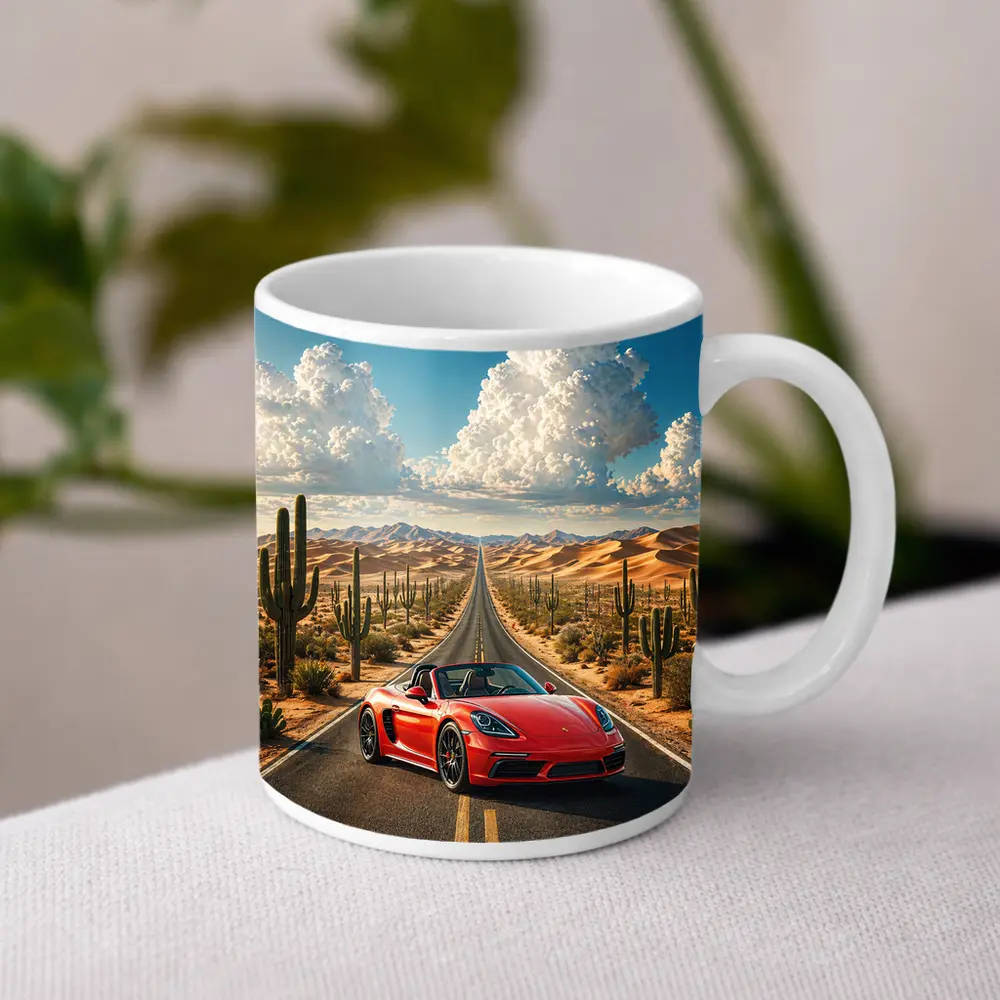 Porsche 718 Boxster Red Desert Road – Mugs