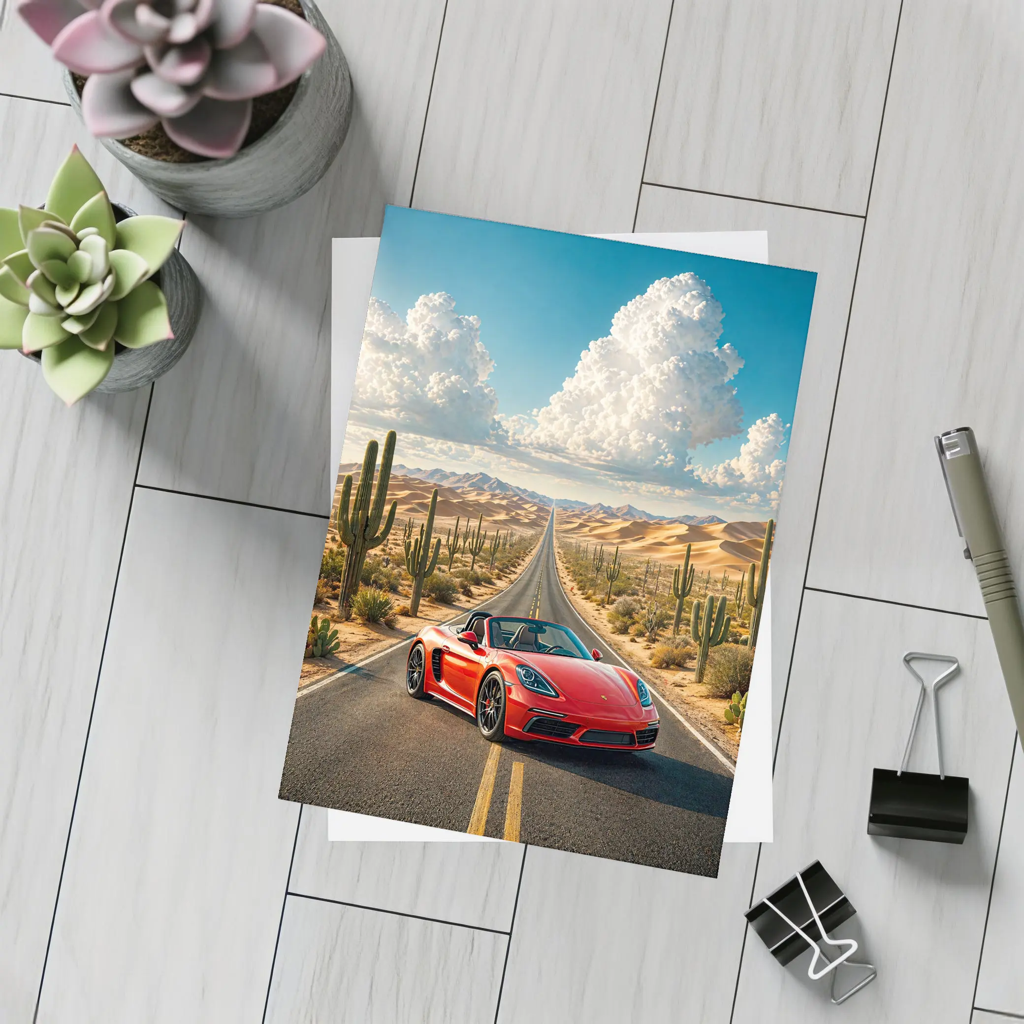 Porsche 718 Boxster Red Desert Road – Postcards