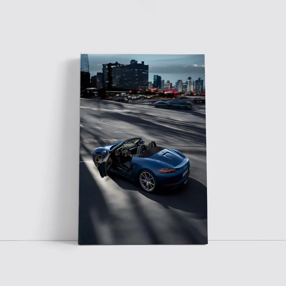 Porsche 718 Boxster S Blue City Highway – Wall Art