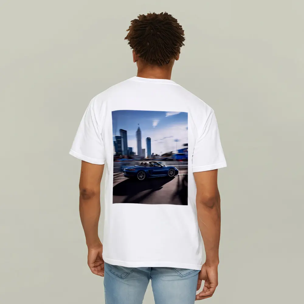 Porsche 718 Boxster Blue City Skyline – T-Shirts