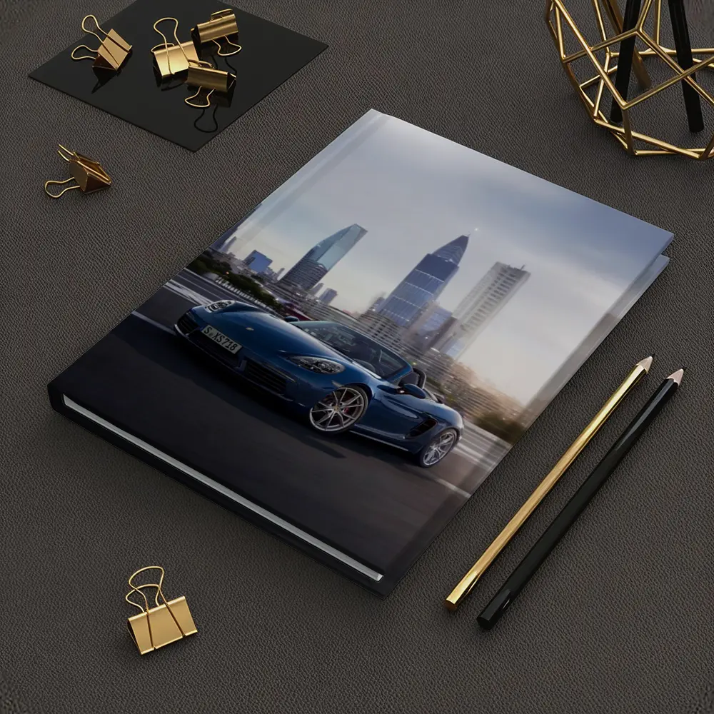 Porsche Boxster Blue Convertible City Skyline – Notebooks
