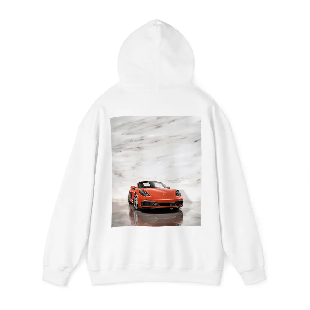 Porsche 718 Boxster Orange Marble Background – Hoodies