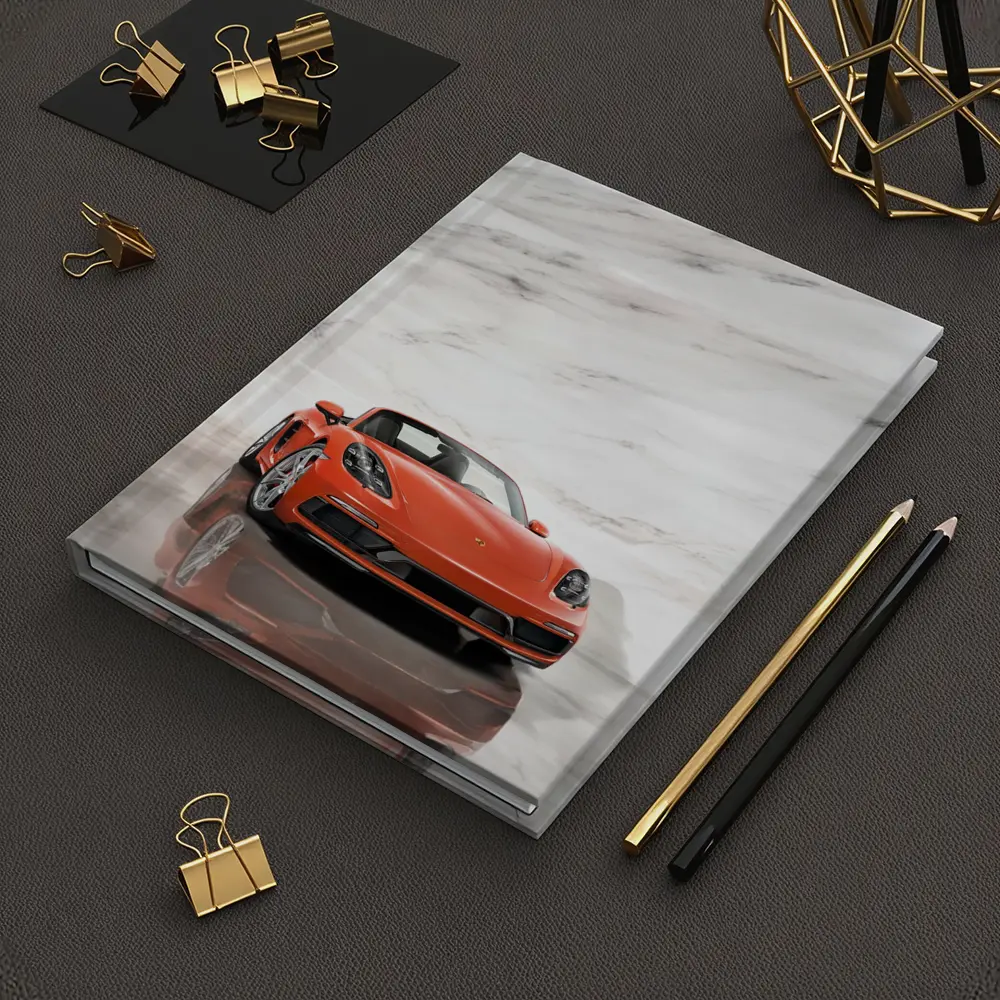 Porsche 718 Boxster Orange Marble Background – Notebooks