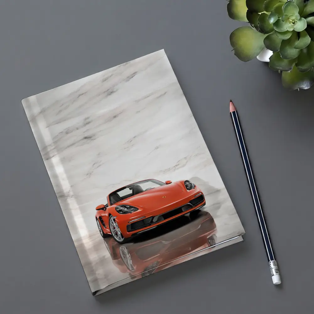Porsche 718 Boxster Orange Marble Background – Notebooks