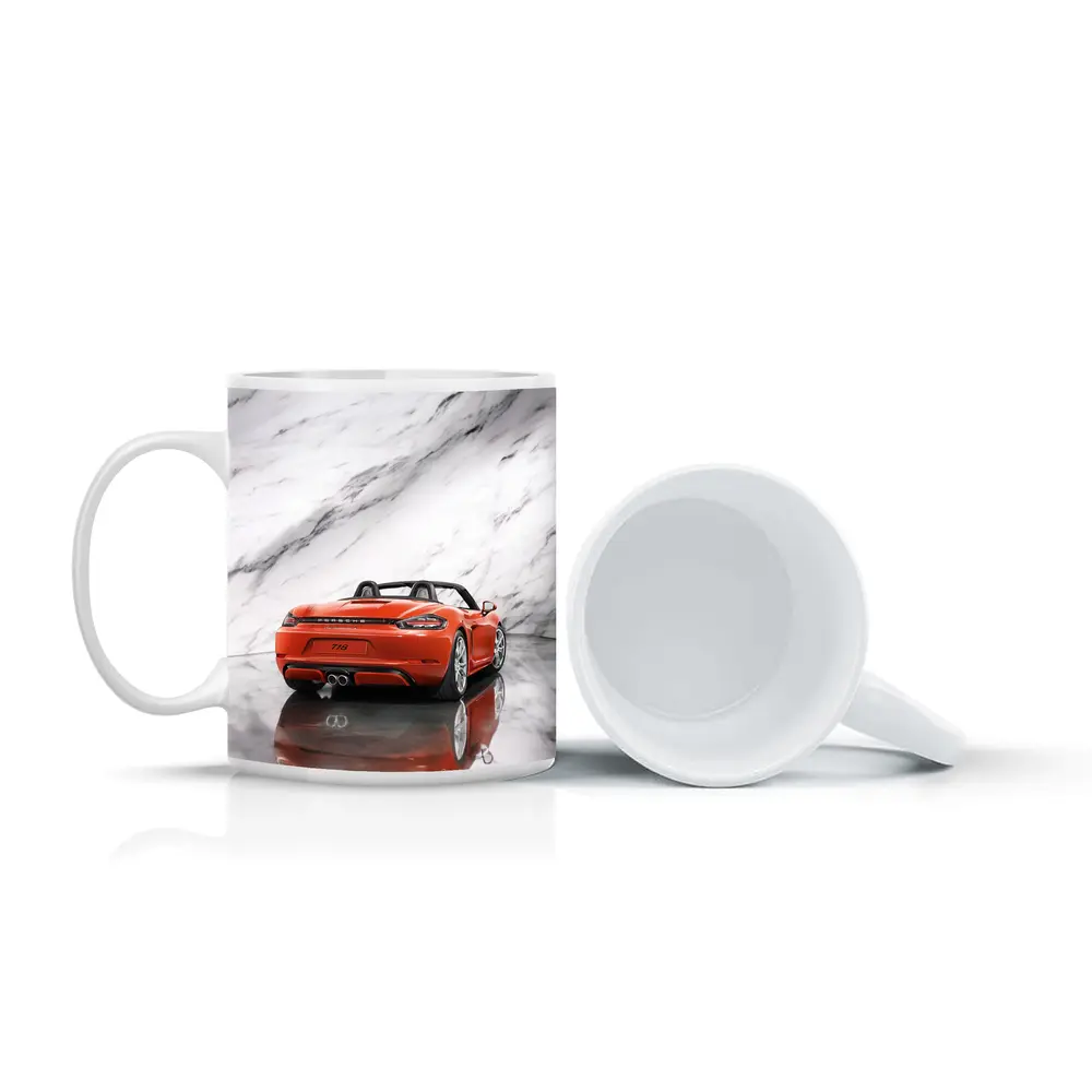 Porsche 718 Boxster Red on Marble – Mugs