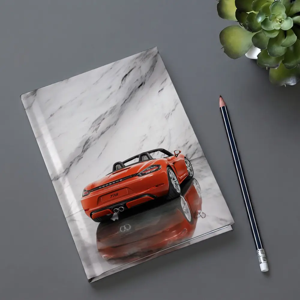 Porsche 718 Boxster Red on Marble – Notebooks