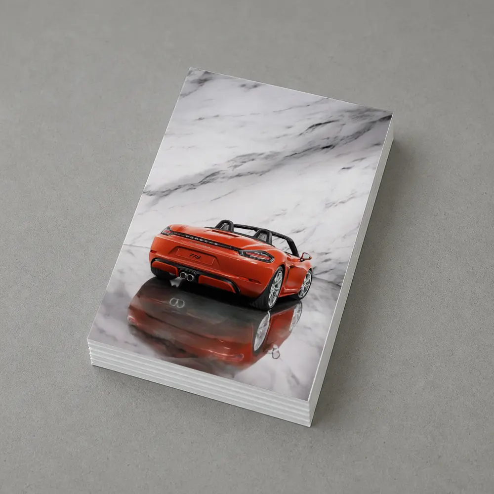 Porsche 718 Boxster Red on Marble – Postcards