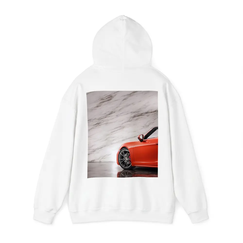 Porsche Boxster Red Sports Car Marble Background – Hoodies