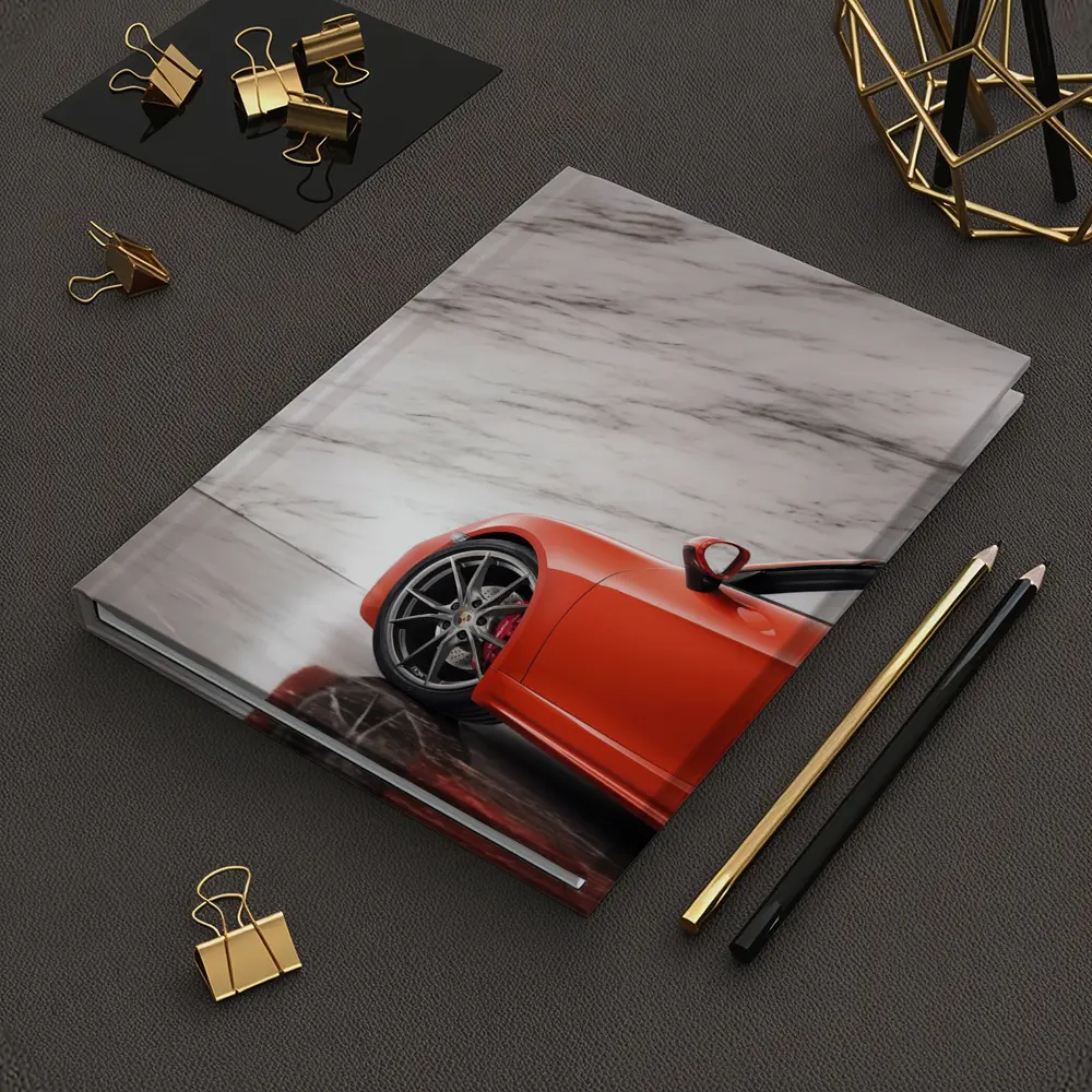 Porsche Boxster Red Sports Car Marble Background – Notebooks