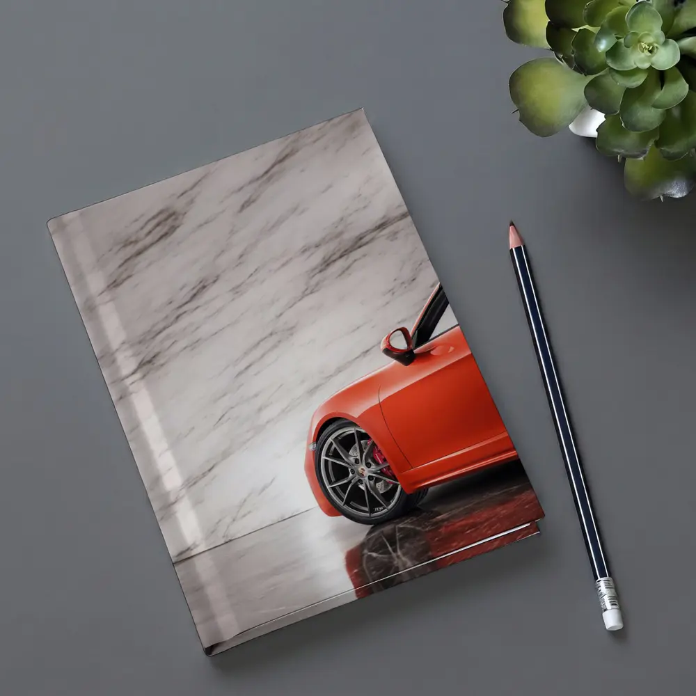Porsche Boxster Red Sports Car Marble Background – Notebooks