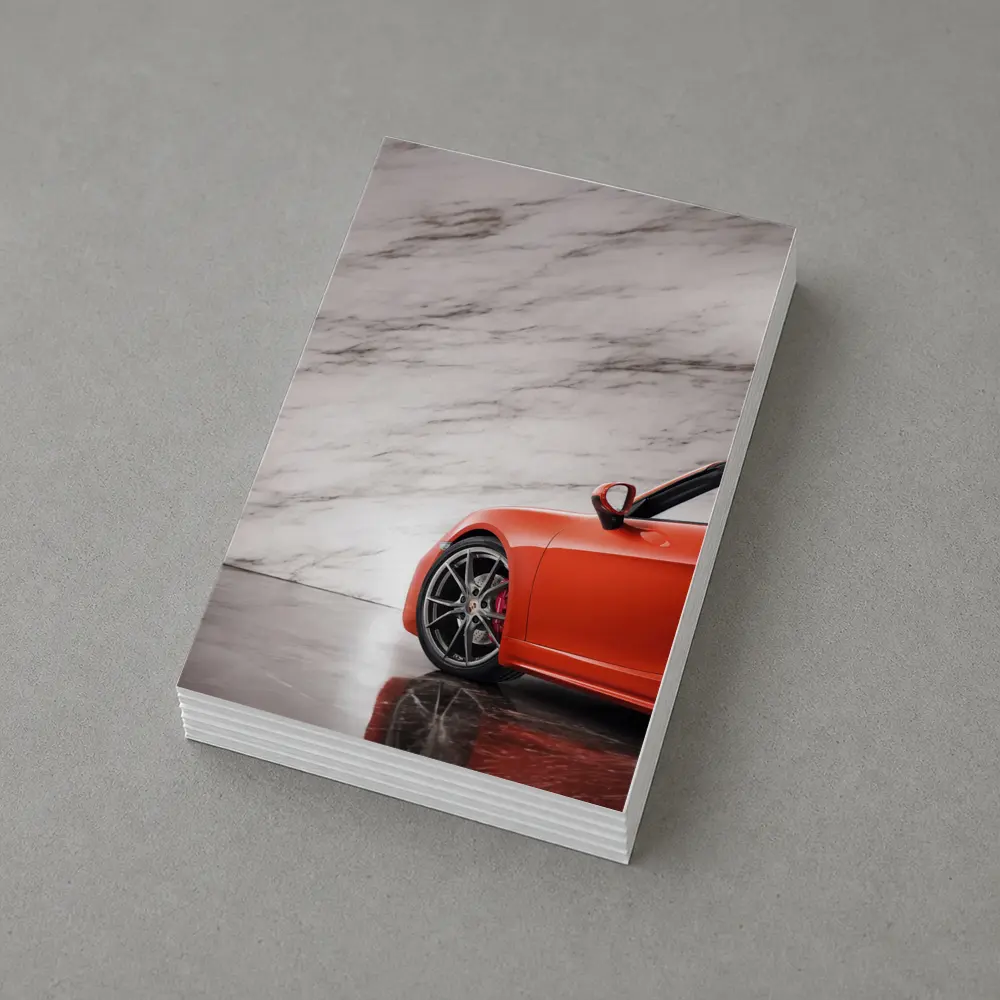 Porsche Boxster Red Sports Car Marble Background – Postcards