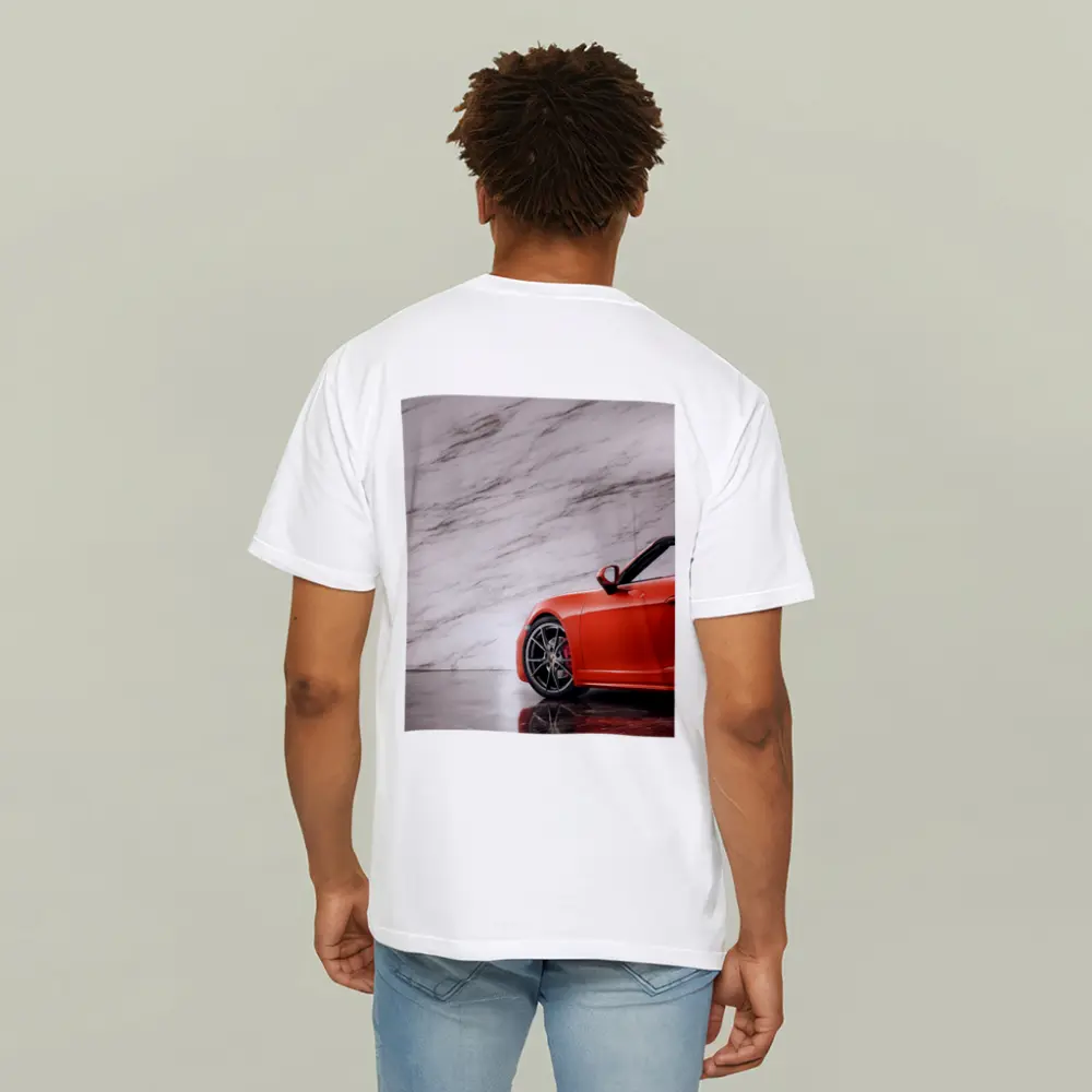 Porsche Boxster Red Sports Car Marble Background – T-Shirts