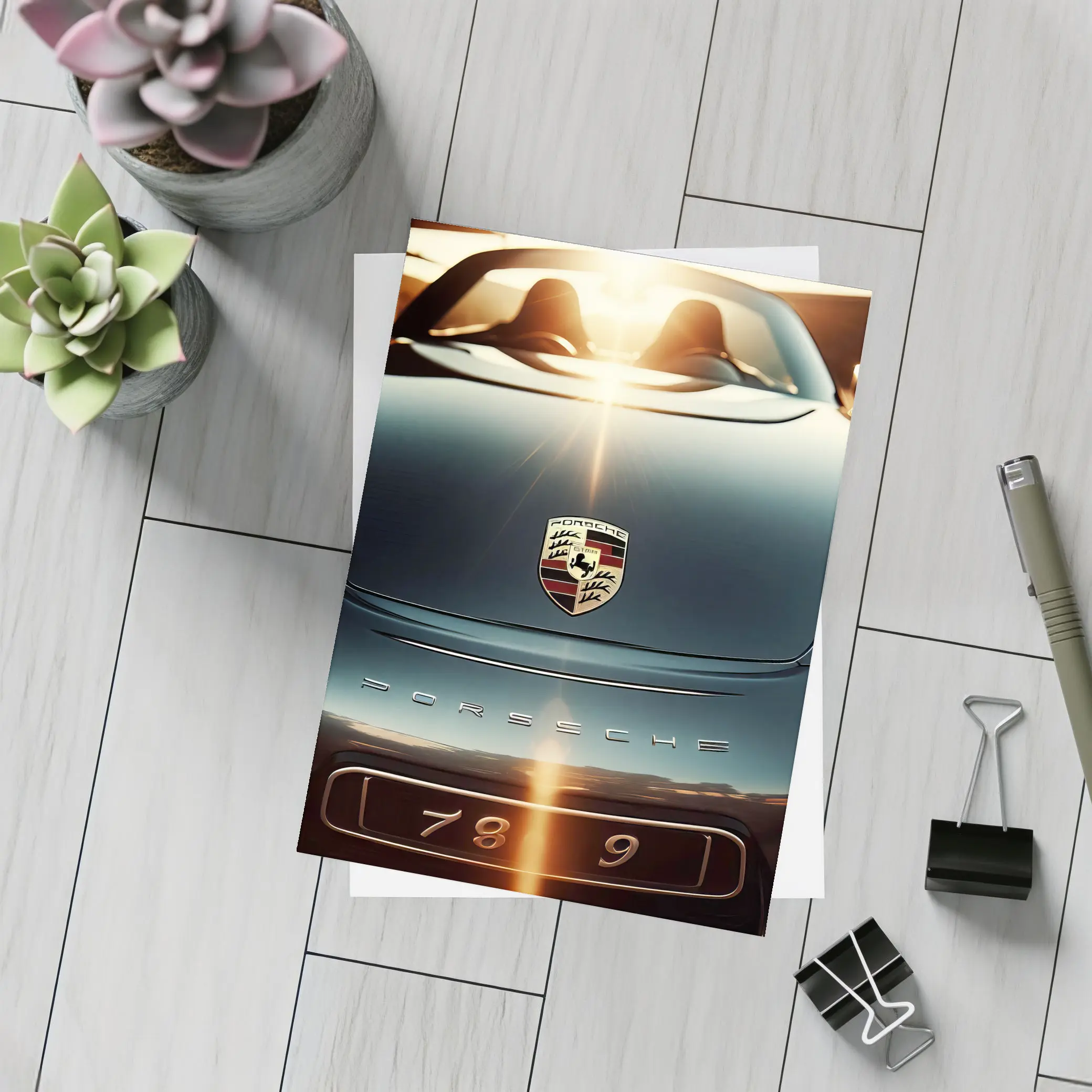 Porsche Boxster Hood Close Up Sunset Light – Postcards