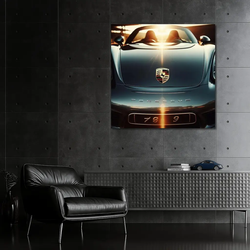 Porsche Boxster Hood Close Up Sunset Light – Wall Art